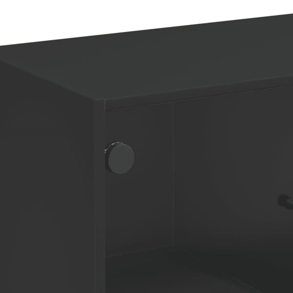 skab med glaslåger 68x37x75,5 cm sort