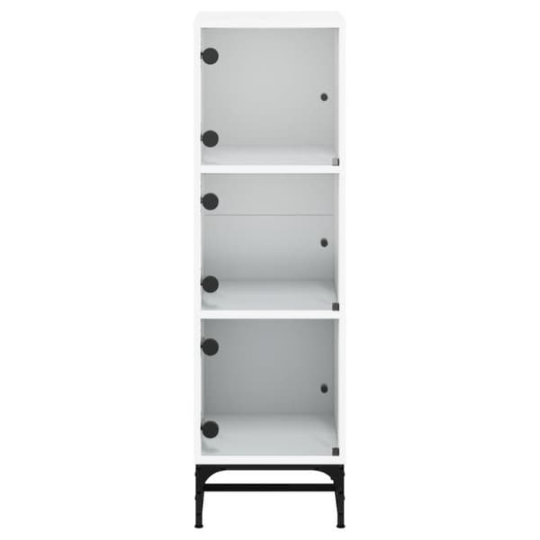 skab med glaslåger 35x37x120 cm hvid