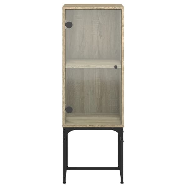 skab med glaslåge 35x37x100 cm sonoma-eg