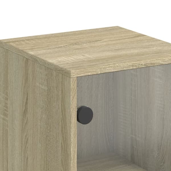 skab med glaslåge 35x37x100 cm sonoma-eg