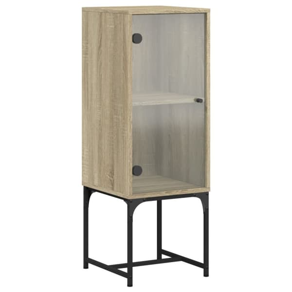 skab med glaslåge 35x37x100 cm sonoma-eg