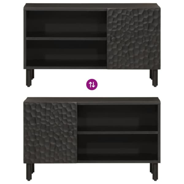TV-taso musta 80x31x46 cm täysi mangopuu