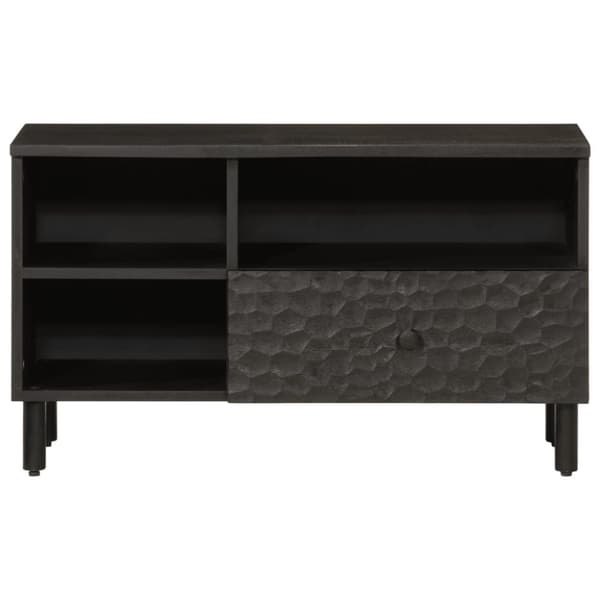 tv-bord 80x33x46 cm massivt mangotræ sort