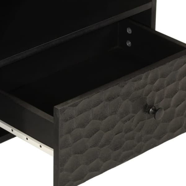 tv-bord 80x33x46 cm massivt mangotræ sort