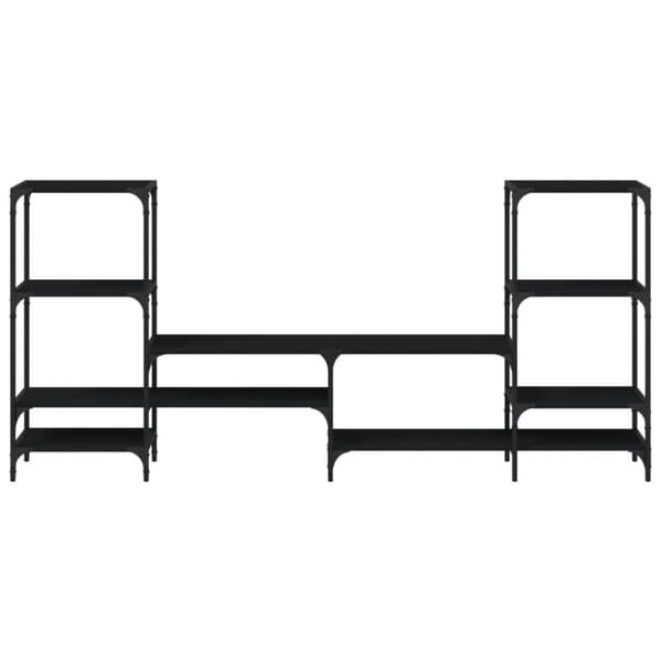 tv-bord 206,5x28,5x95 cm konstrueret træ sort