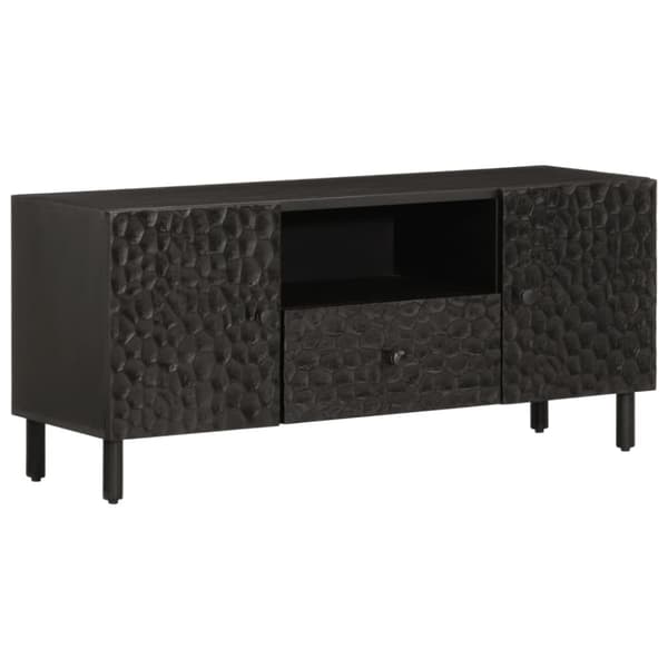 TV-taso musta 105x33x46 cm täysi mangopuu