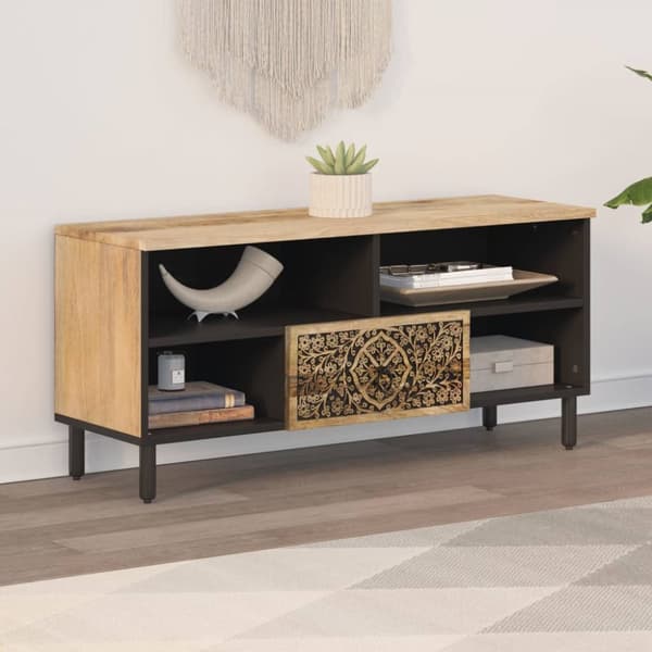 Tv-bänk 100x33x46 cm massivt mangoträ