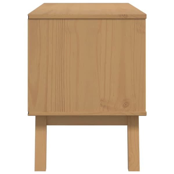 tv-bord OLDEN 114x43x57 cm massivt fyrretræ brun