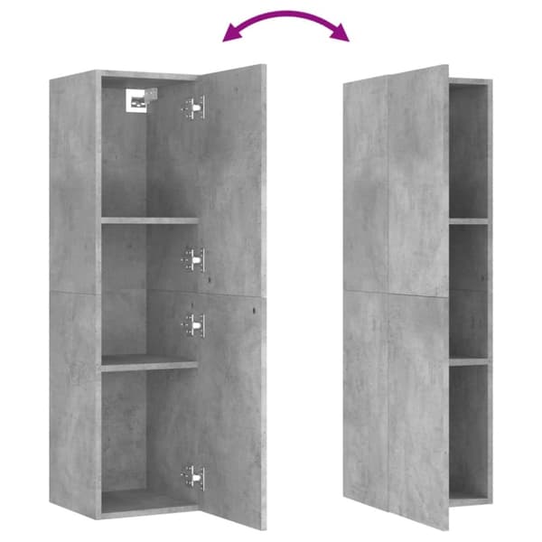 TV -skåp betonggrå 30,5x30x110 cm konstruerat trä