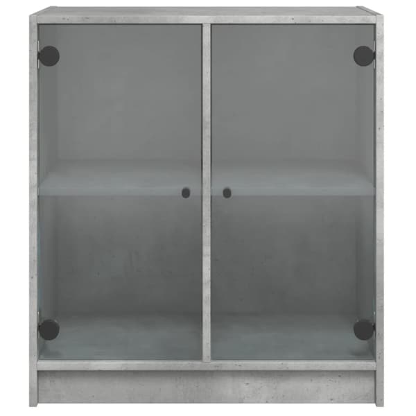 skab med glaslåger 68x37x75,5 cm betongrå