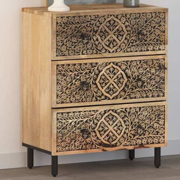skab 60x33x75 cm massivt mangotræ