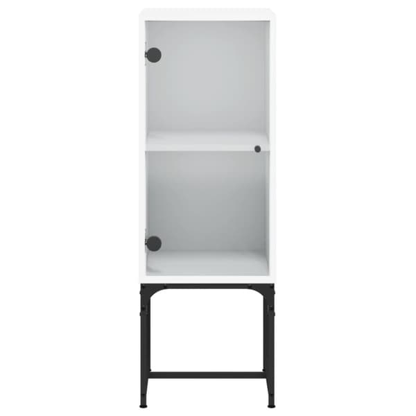 skab med glaslåge 35x37x100 cm hvid