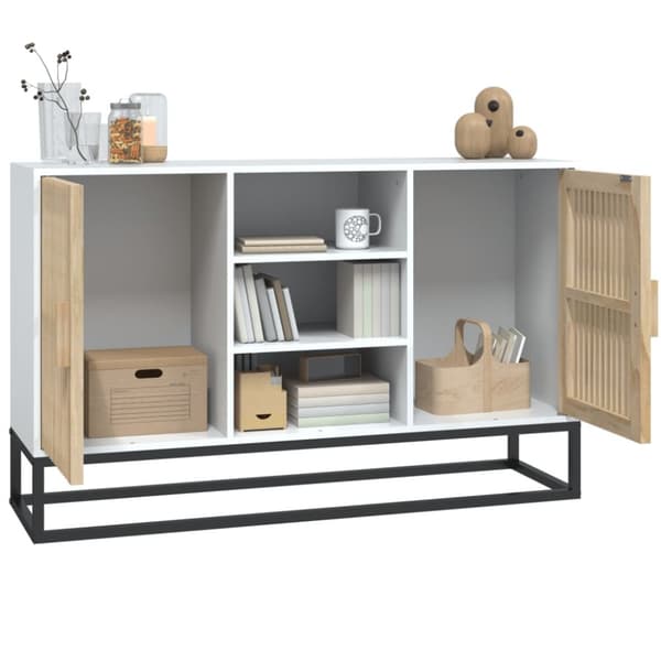 skænk 105x30x65 cm konstrueret træ hvid