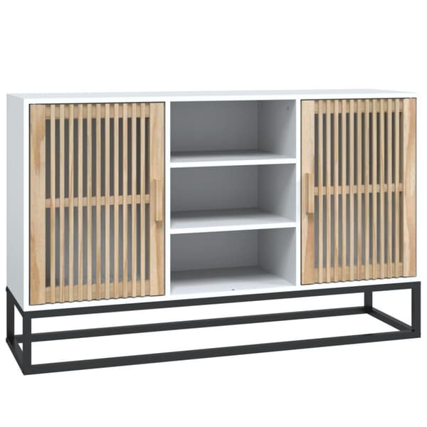 skænk 105x30x65 cm konstrueret træ hvid