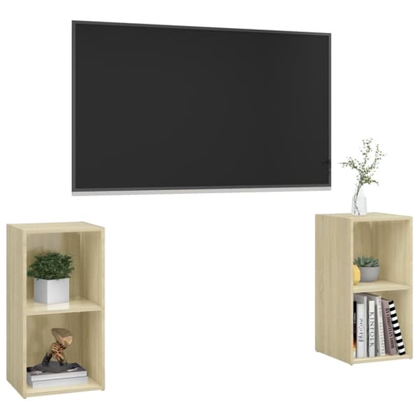TV-skåp 2 st sonoma-ek 72x35x36,5 cm konstruerat trä