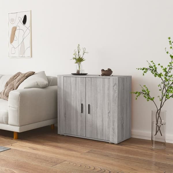 skænk 80x33x70 cm konstrueret træ grå sonoma-eg
