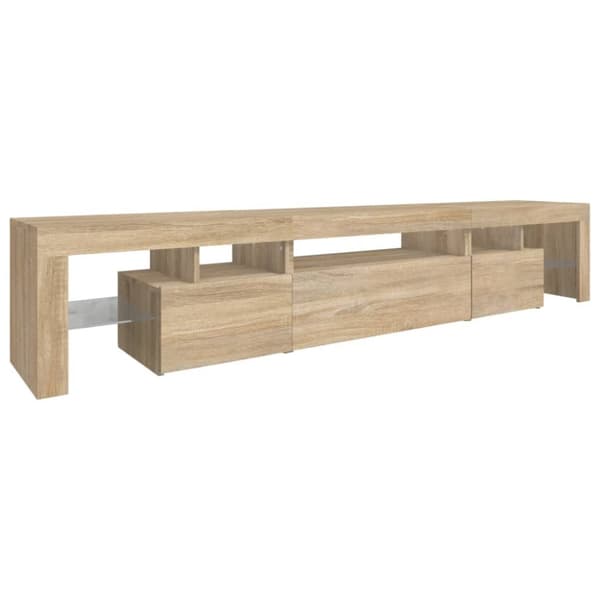 Tv-bänk med LED-belysning sonoma ek 215x36,5x40 cm
