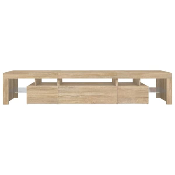 Tv-bänk med LED-belysning sonoma ek 215x36,5x40 cm