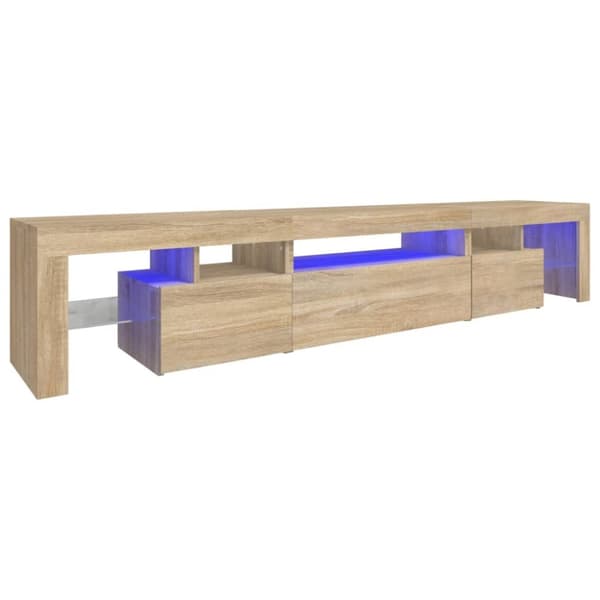 Tv-bänk med LED-belysning sonoma ek 215x36,5x40 cm