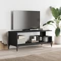 Miniatyrbild 3 av 10: Tv-bänk svart 102x40x41 cm konstruerat trä pulverlackerat stål