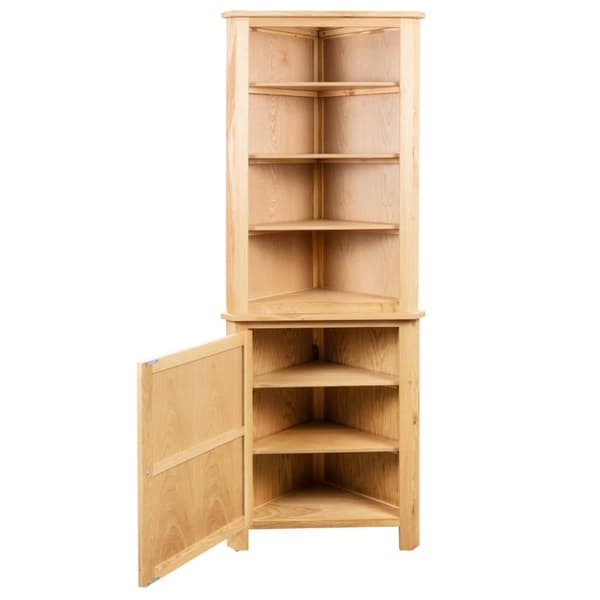 hjørneskab 59 x 36 x 180 cm massivt egetræ