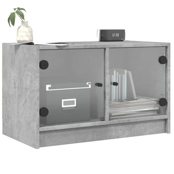 skab med glaslåger 68x37x42 cm betongrå