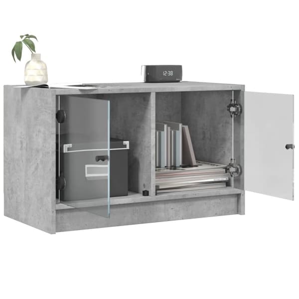 skab med glaslåger 68x37x42 cm betongrå