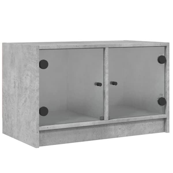 skab med glaslåger 68x37x42 cm betongrå