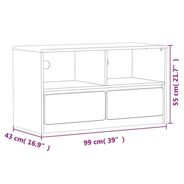 TV-taso SAUDA tammenvärinen 99x43x55 cm täysi mänty