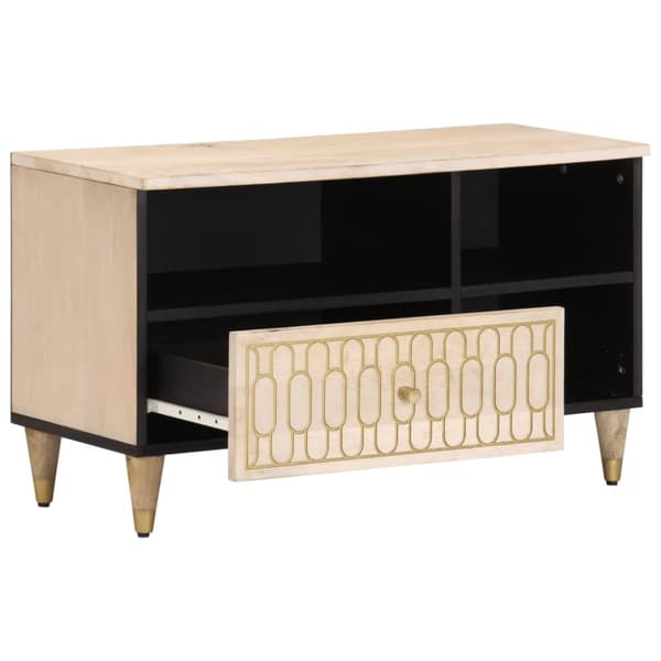 Tv-bänk 80x33x46 cm massivt mangoträ