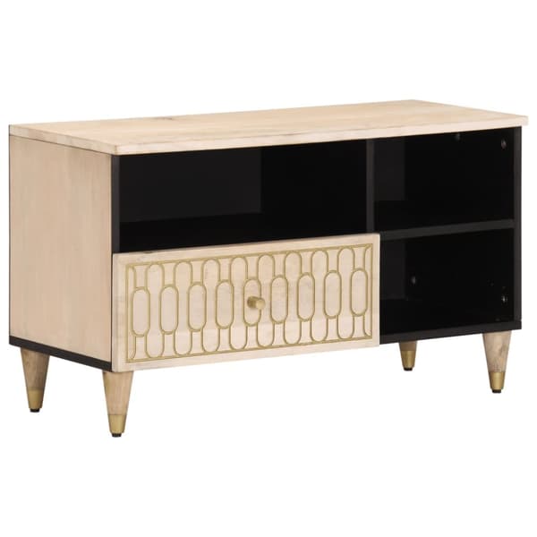 Tv-bänk 80x33x46 cm massivt mangoträ