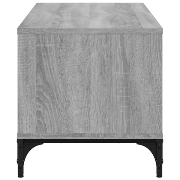 tv-bord 102x40x41 cm konstrueret træ og stål grå sonoma-eg