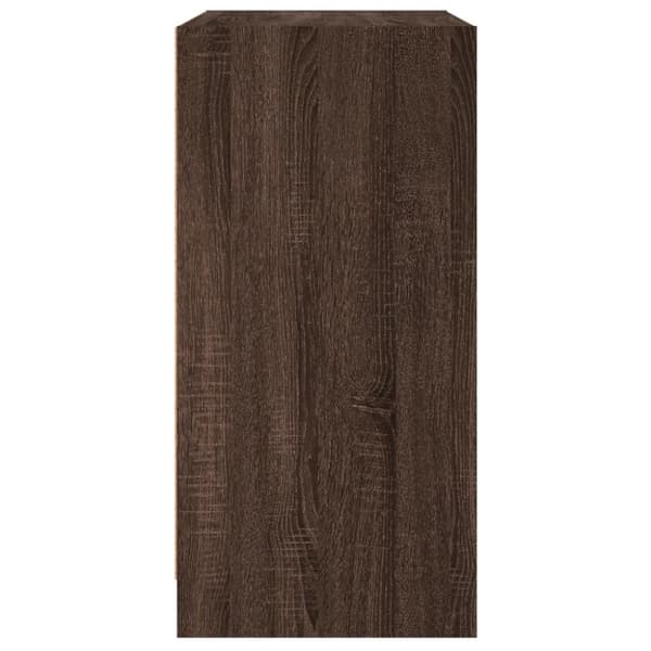skab med glaslåger 68x37x75,5 cm brun egetræsfarve