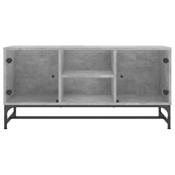 TV-taso lasiovilla betoninharmaa 102x37x50 cm