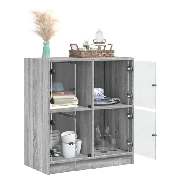 Sivukaappi lasiovilla harmaa Sonoma 68x37x75,5 cm