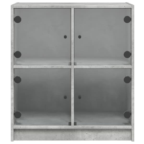 skab med glaslåger 68x37x75,5 cm betongrå
