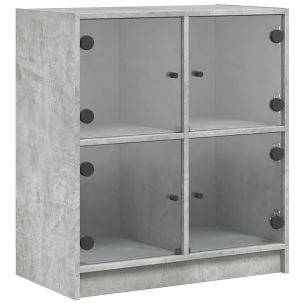 skab med glaslåger 68x37x75,5 cm betongrå