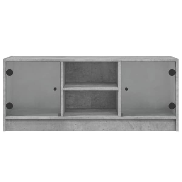 skab med glaslåger 102x37x42 cm betongrå