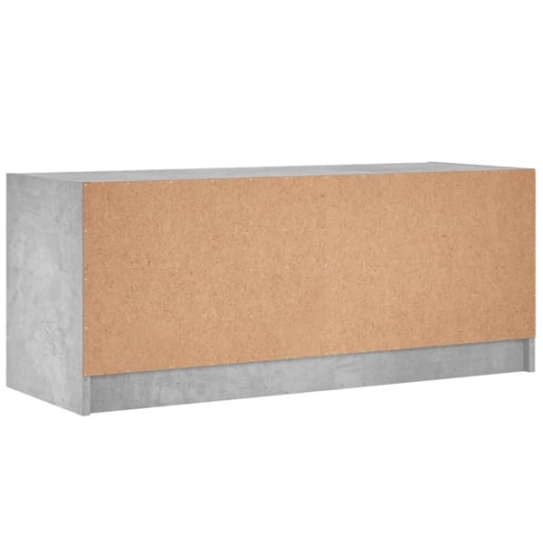 skab med glaslåger 102x37x42 cm betongrå