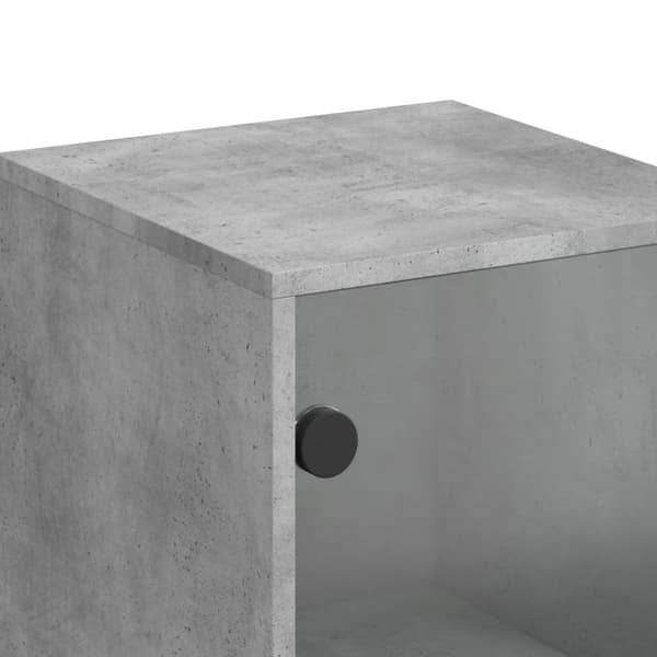 skab med glaslåge 35x37x100 cm betongrå
