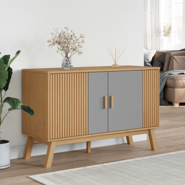 Senkki OLDEN harmaa ja ruskea 114x43x73,5 cm täysi mänty