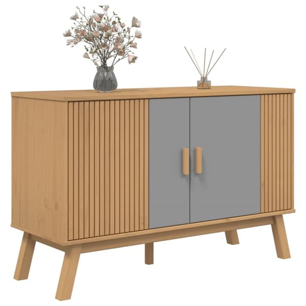 Senkki OLDEN harmaa ja ruskea 114x43x73,5 cm täysi mänty