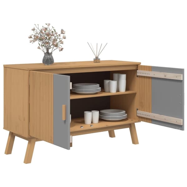 Senkki OLDEN harmaa ja ruskea 114x43x73,5 cm täysi mänty
