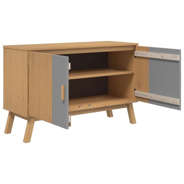 Senkki OLDEN harmaa ja ruskea 114x43x73,5 cm täysi mänty