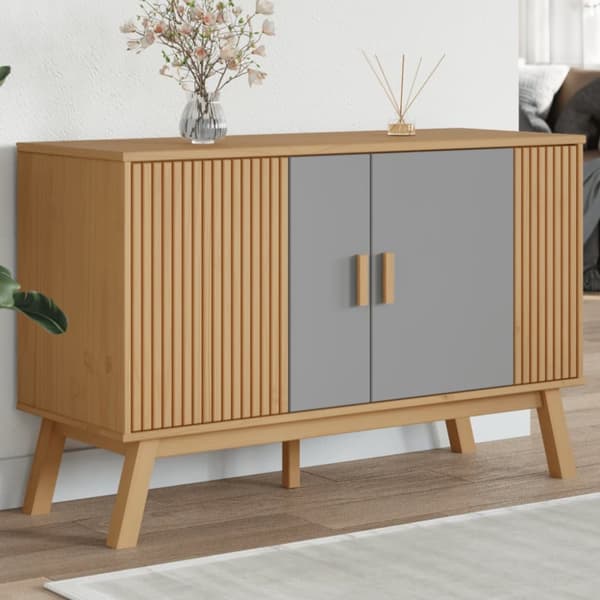 Senkki OLDEN harmaa ja ruskea 114x43x73,5 cm täysi mänty