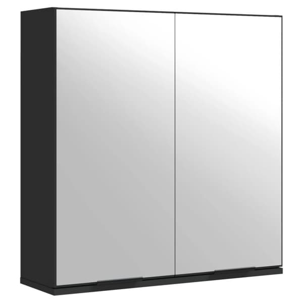 vidaXL Kylpyhuoneen peilikaappi musta 64x20x67 cm tekninen puu