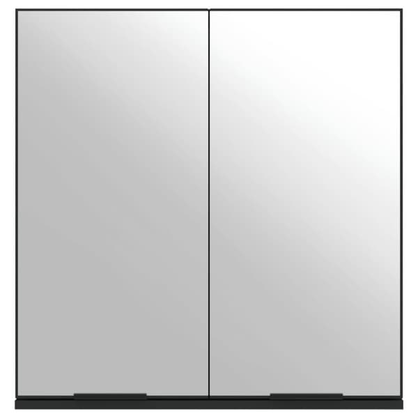 vidaXL Spegelskåp för badrum svart 64x20x67 cm konstruerat trä