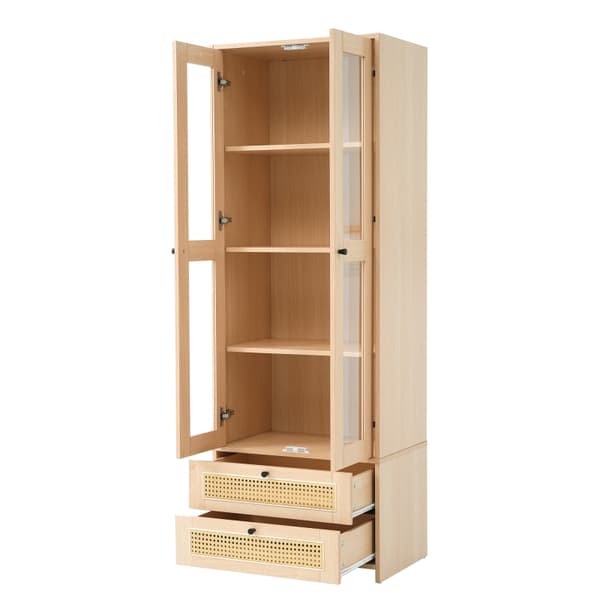 Rattan Skærmkabinet, Landlig Stil, Opbevaringsskuffer