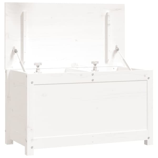 vidaXL opbevaringskasse 80x40x45,5 cm massivt fyrretræ hvid -  Skabe & opbevaring