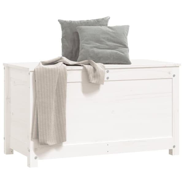 vidaXL opbevaringskasse 80x40x45,5 cm massivt fyrretræ hvid -  Skabe & opbevaring